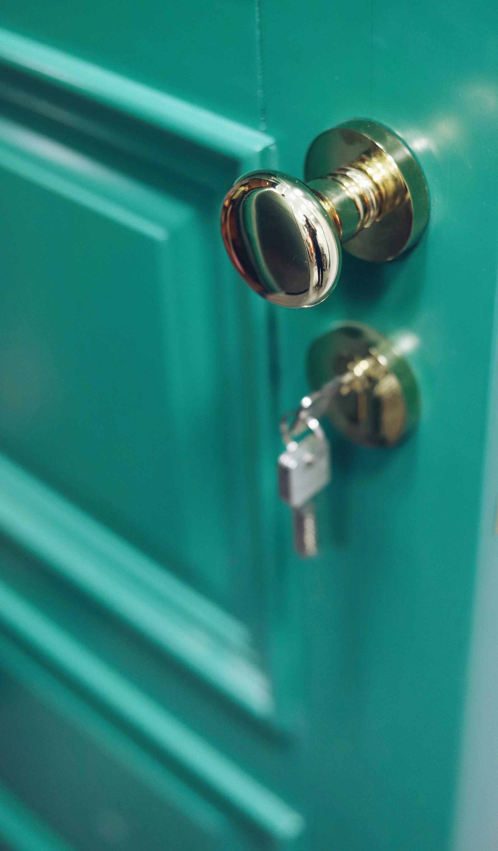 Commercial door lock with key